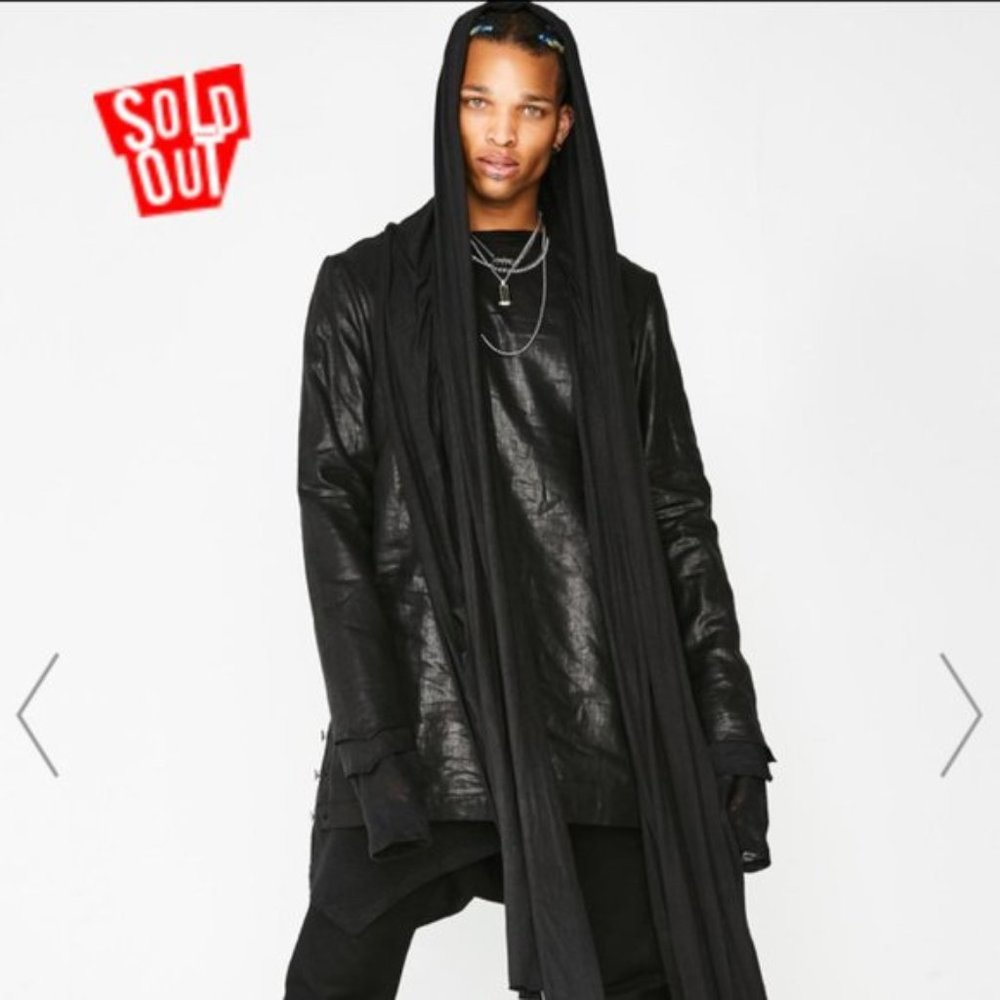 NWT Dolls Kill Matter of Black Crinkled Linen Pullover